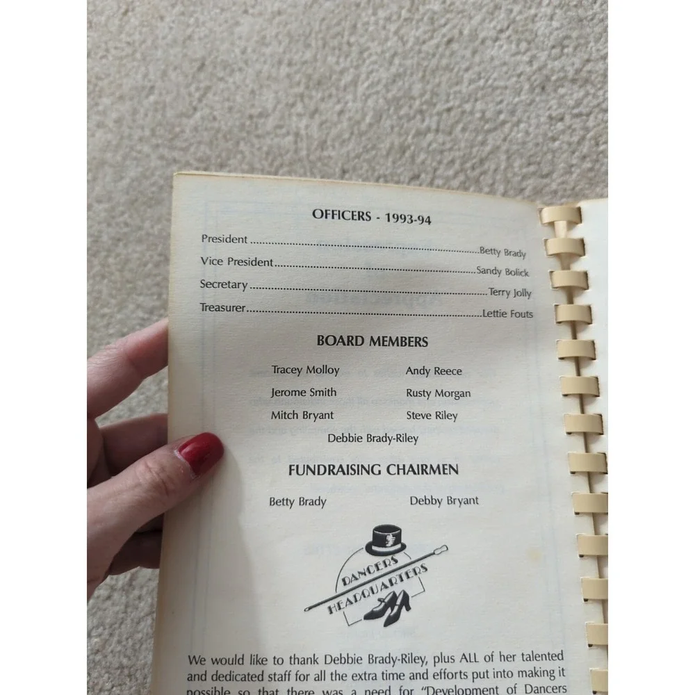 Development Of Dancers Association Spiral‎ Cookbook High Point, NC 1994